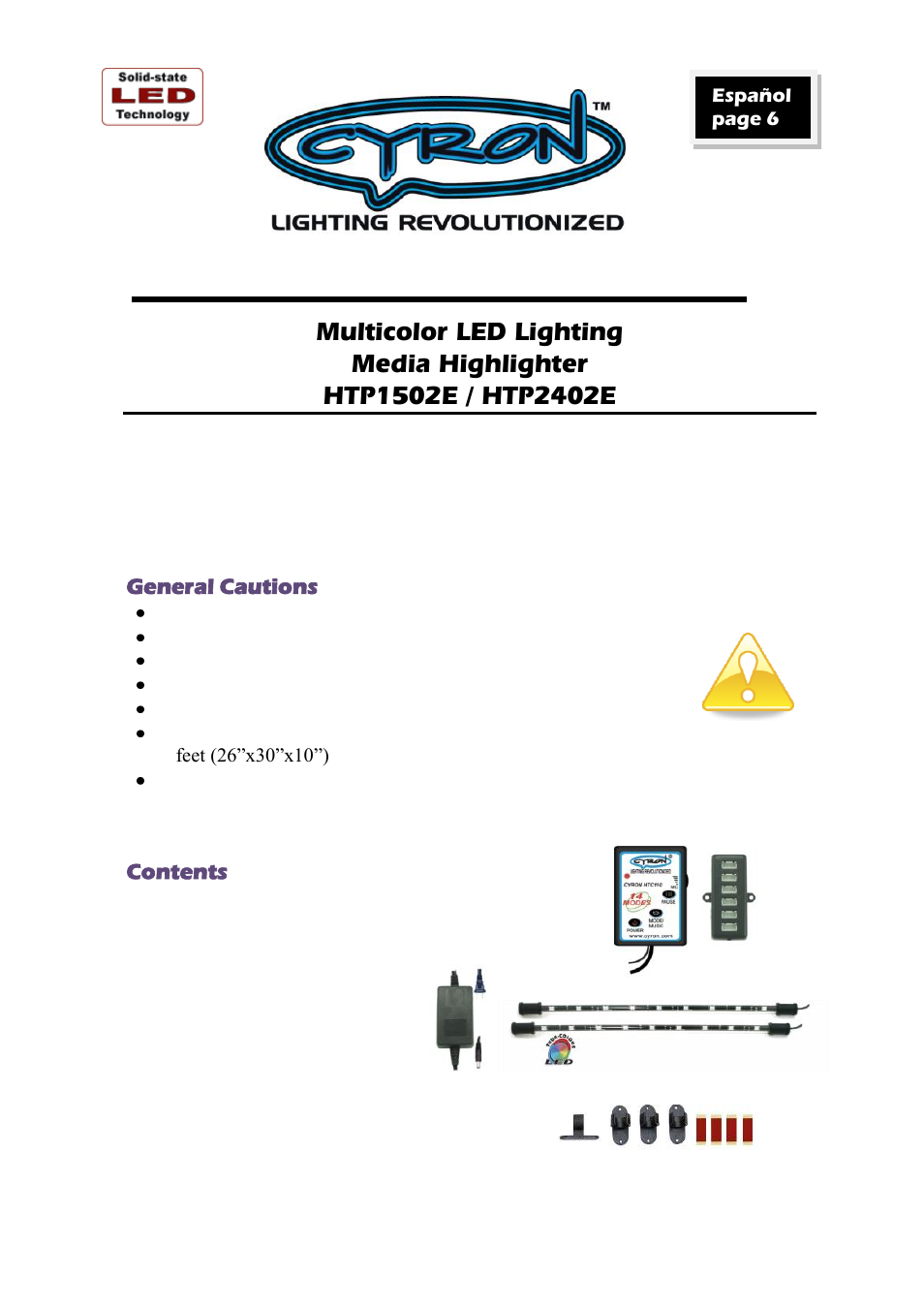 Cyron Lighting HTP1502E User Manual | Page 2 / 12