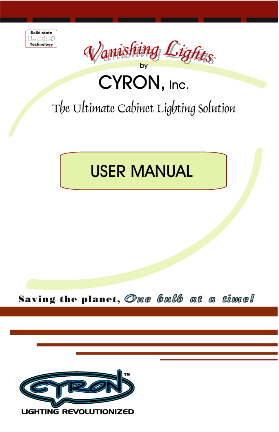 Cyron Lighting Vanishing Lights User Manual | 8 pages