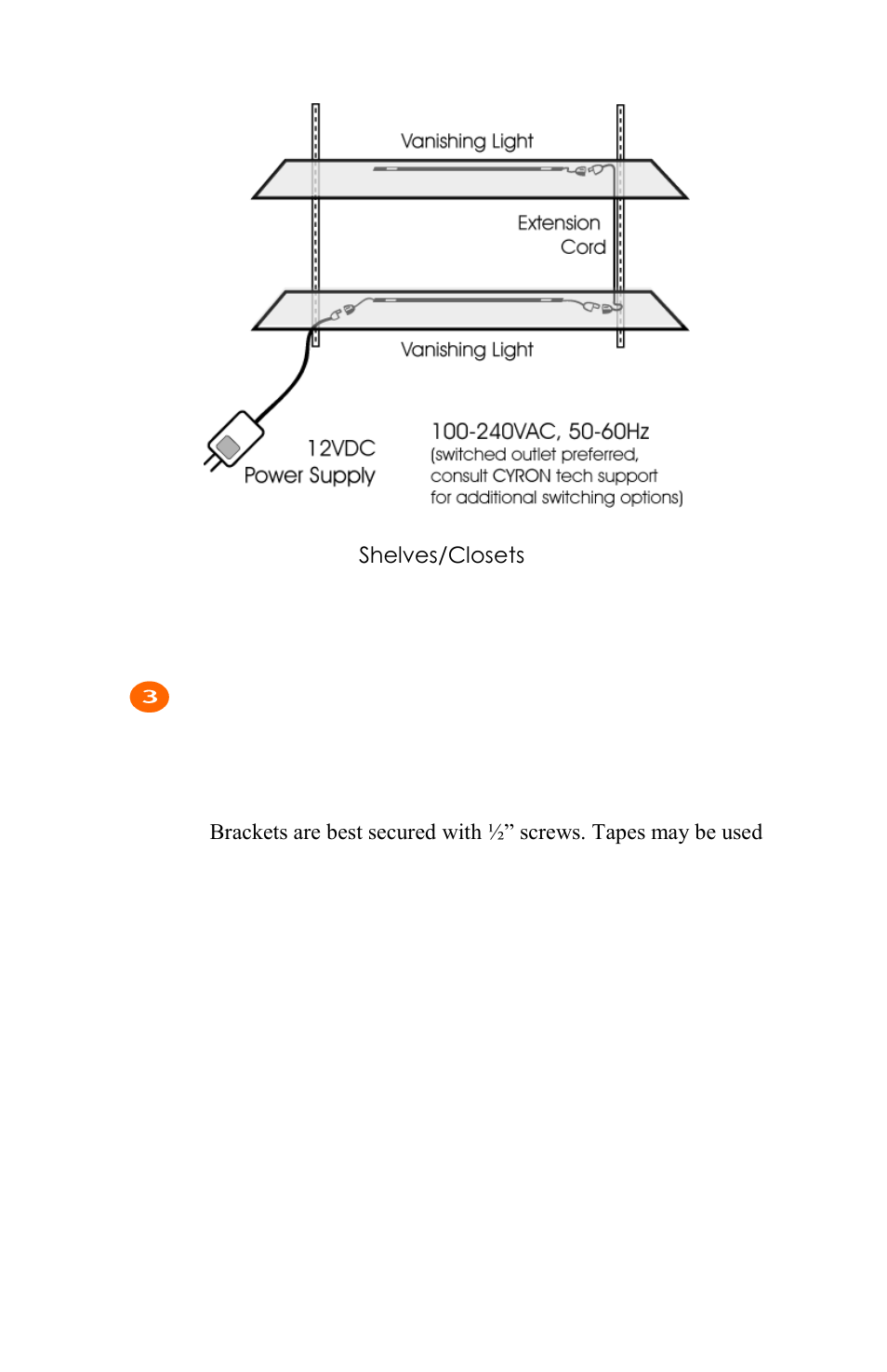 Cyron Lighting Vanishing Lights User Manual | Page 4 / 8