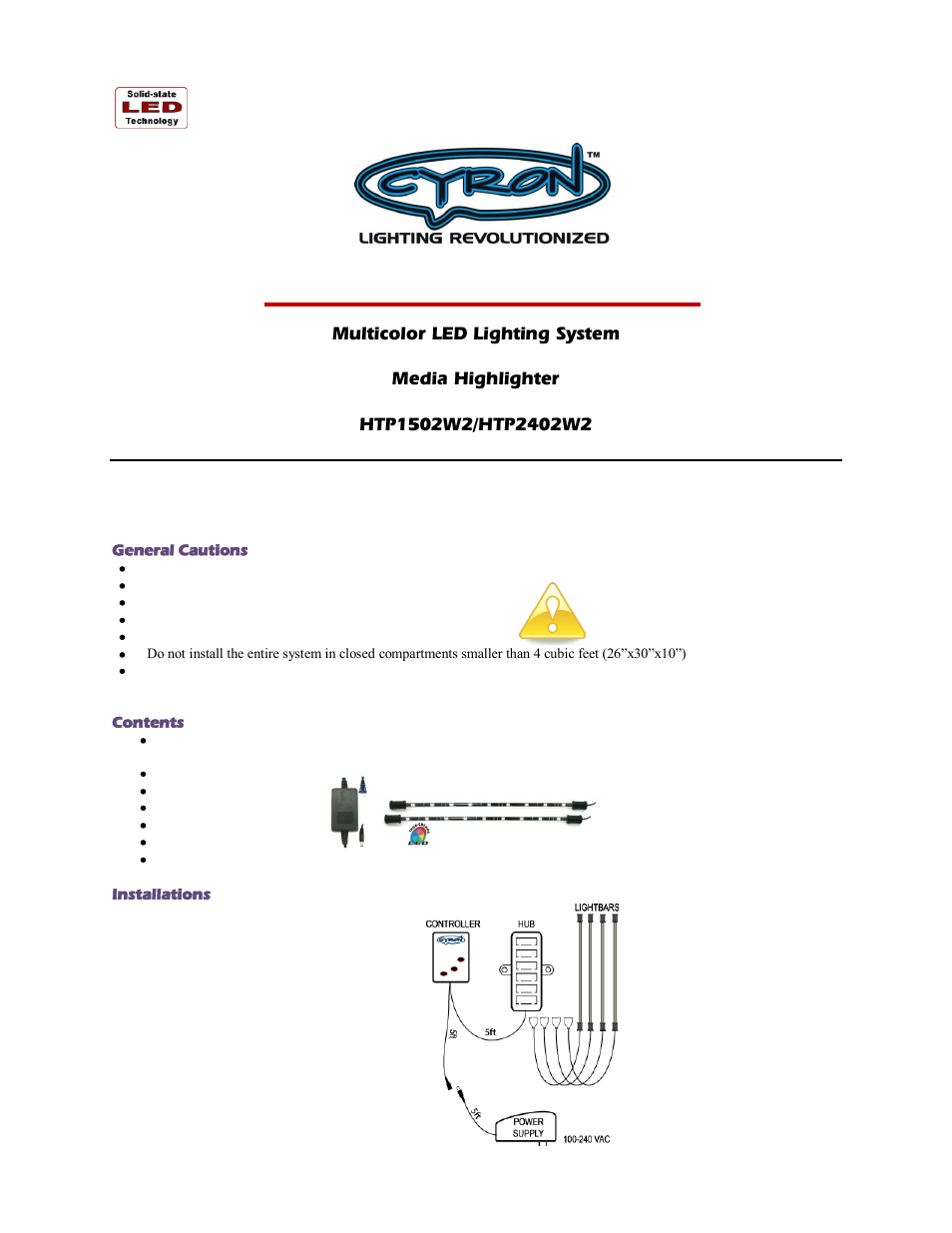 Cyron Lighting HT1502W2 User Manual | 4 pages
