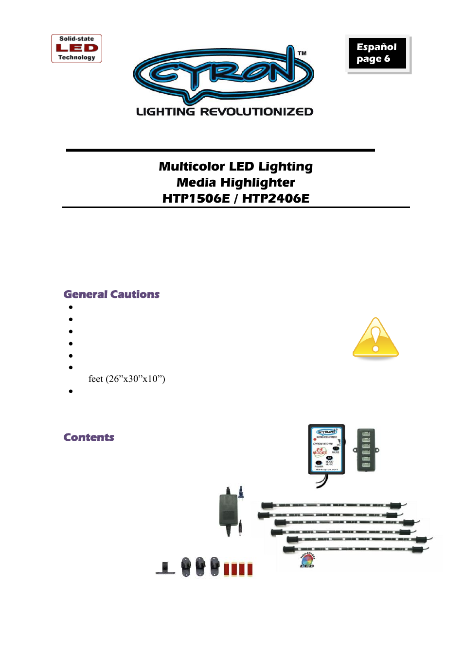 Cyron Lighting HTP1506E User Manual | Page 2 / 12