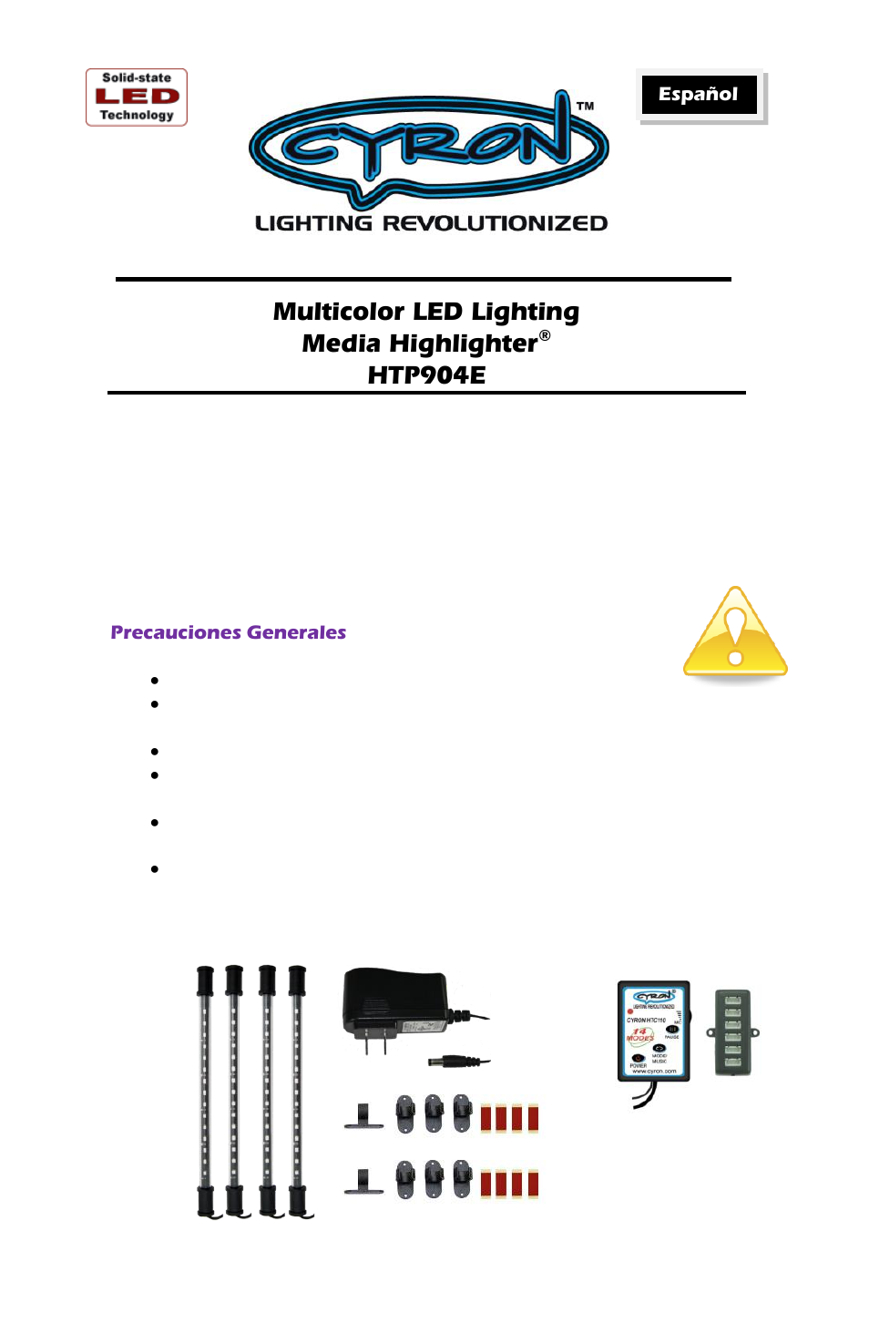 Multicolor led lighting media highlighter, Htp904e | Cyron Lighting HTP904E User Manual | Page 7 / 12