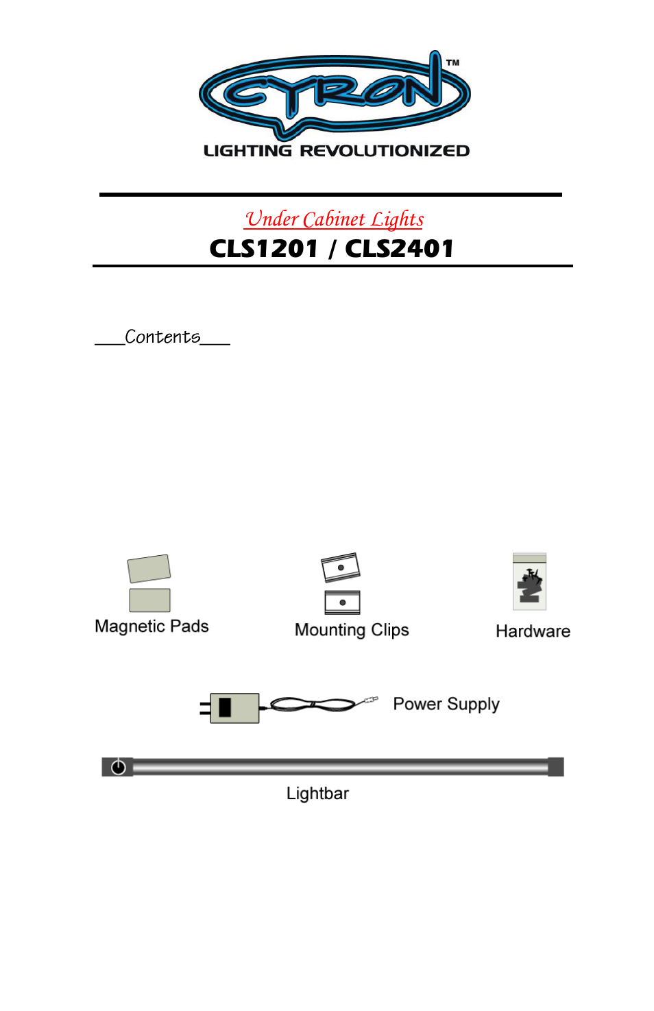 Under cabinet lights | Cyron Lighting CLS1201-2401 User Manual | Page 2 / 8