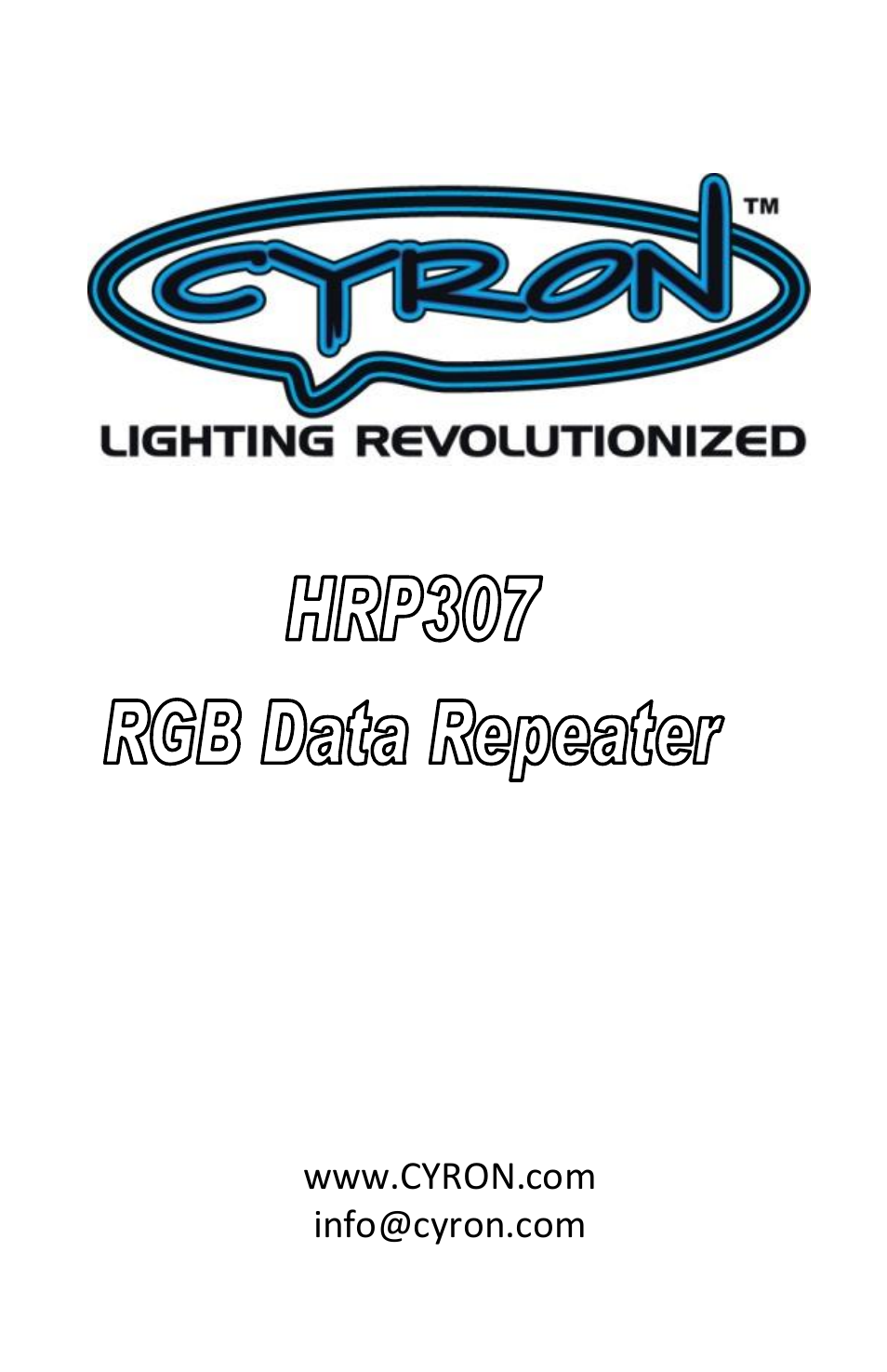Cyron Lighting HRP307 User Manual | 4 pages