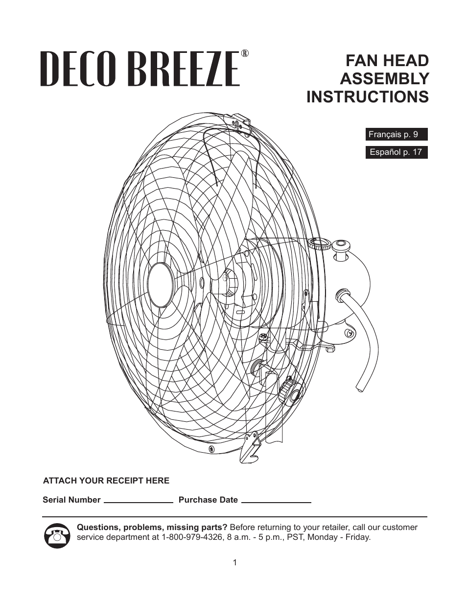 DECO BREEZE Fan Head User Manual | 24 pages