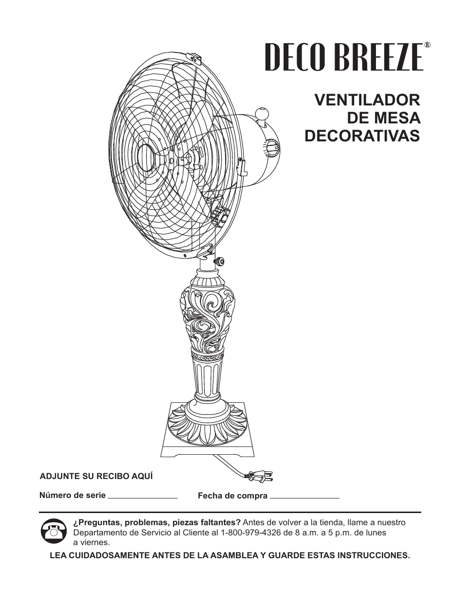 Artwork disclaimers font legend, Peligro, Ventilador de mesa decorativas | DECO BREEZE Decorative Tabletop Fan User Manual | Page 19 / 27