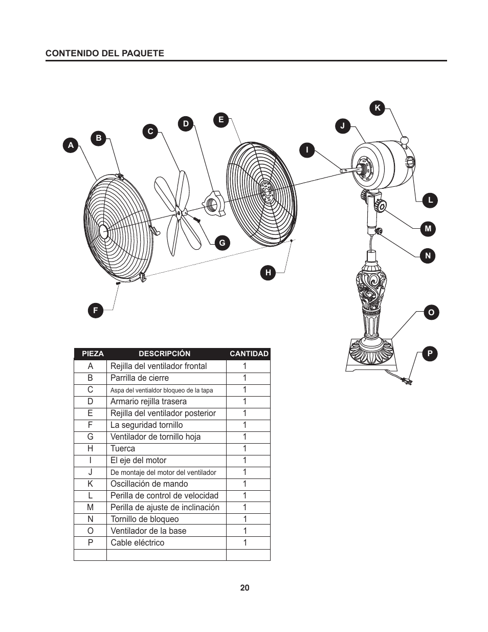 Artwork disclaimers font legend, Peligro, Ventilador de mesa decorativas | DECO BREEZE Decorative Tabletop Fan User Manual | Page 20 / 27