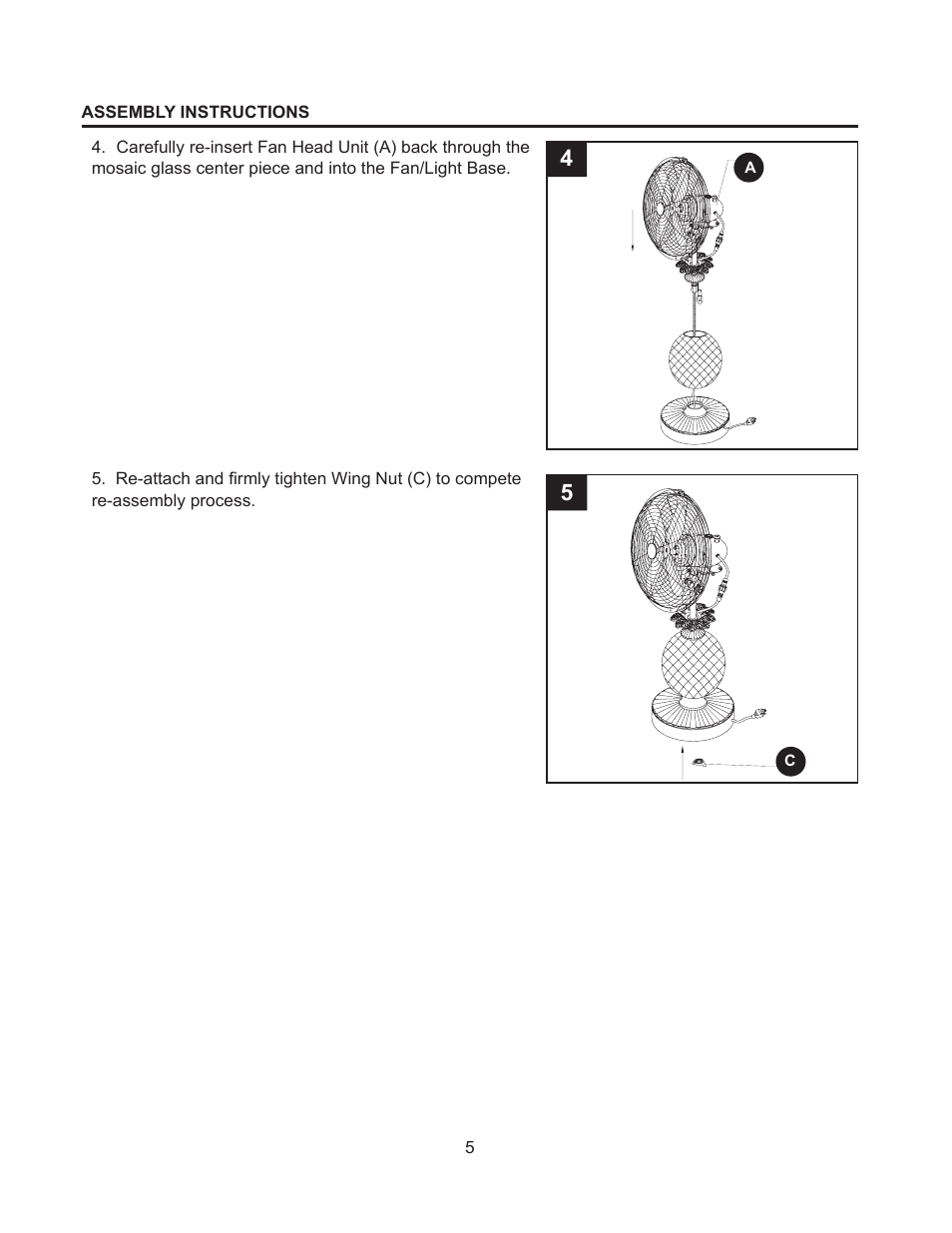 Artwork disclaimers font legend, Danger, Decorative table top fan | DECO BREEZE Mosaic Decorative Tabletop Fan User Manual | Page 5 / 24