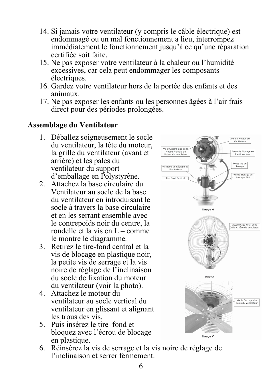 DECO BREEZE Adjustable Height Floor Fan User Manual | Page 7 / 15