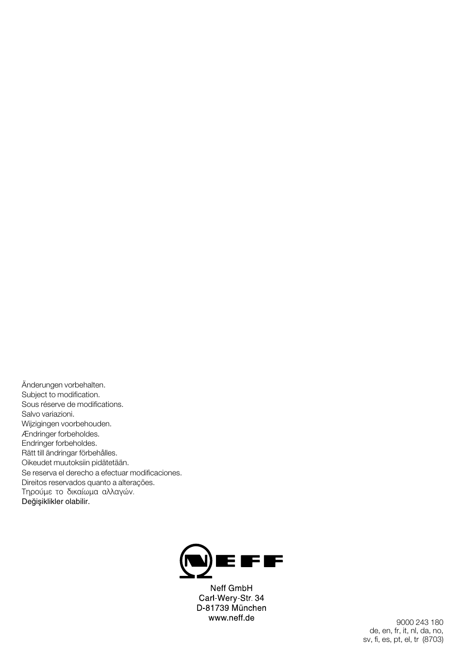 Neff K3990X7 User Manual | Page 240 / 240