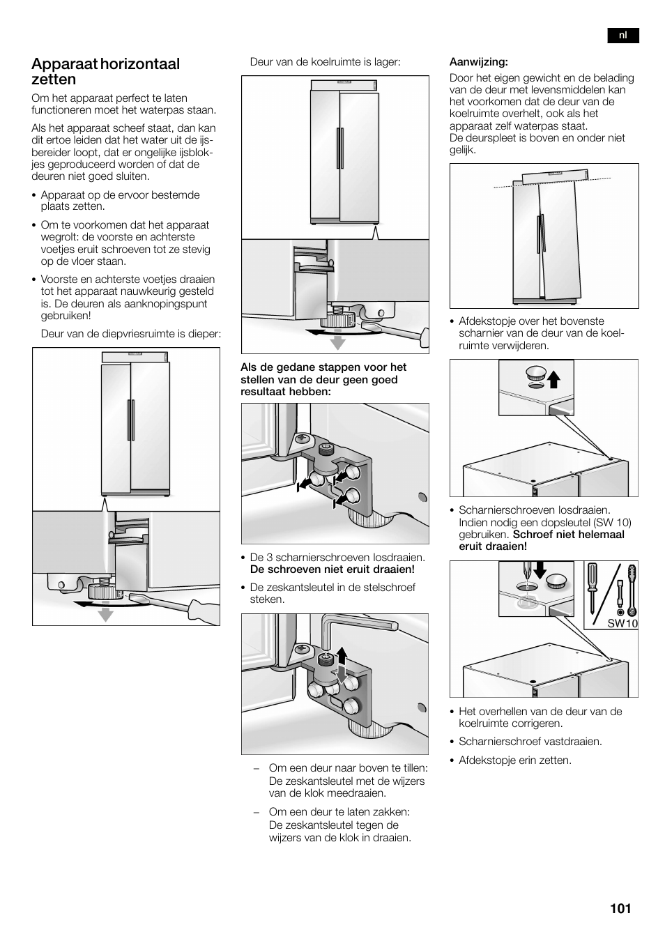 Apparaat horizontaal zetten | Neff K3990X7 User Manual | Page 101 / 263