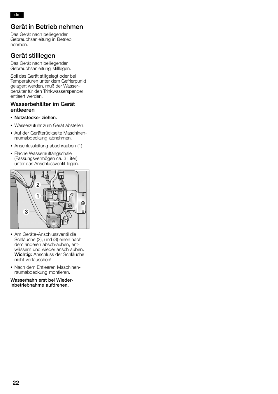 Gerät in betrieb nehmen, Gerät stilllegen | Neff K3990X7 User Manual | Page 22 / 263