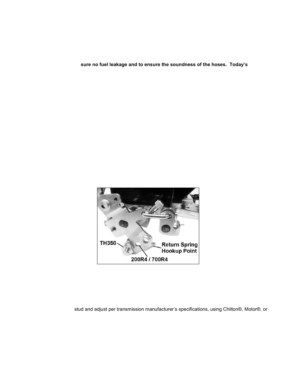 Connecting the throttle linkage, Connecting the transmission linkage, Gm th350, 200r4 /700r4 | Demon Fuel Systems 1902 User Manual | Page 5 / 20