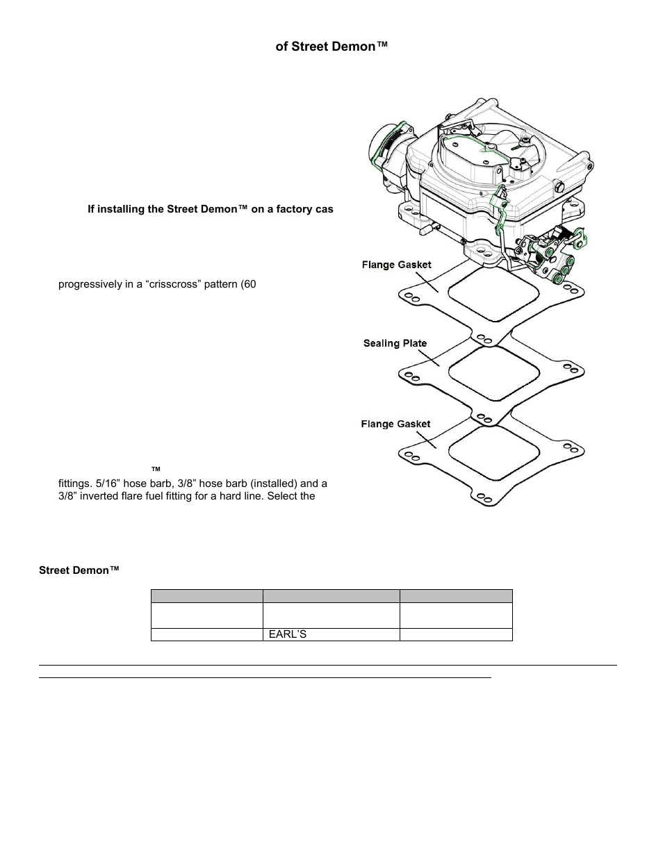 Installation of street demon™ carburetor | Demon Fuel Systems 1905 User Manual | Page 4 / 20