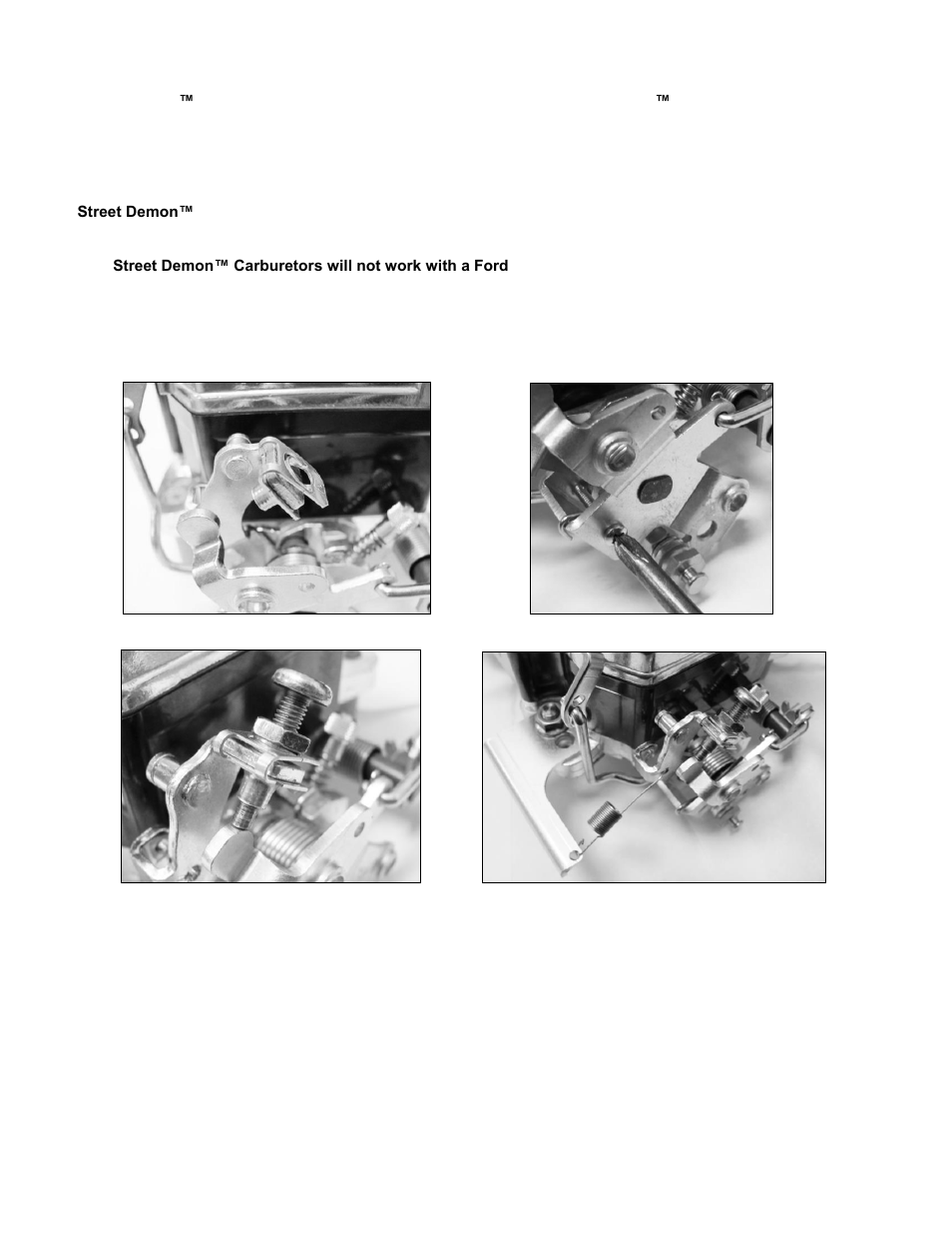 Ford kick-down linkage | Demon Fuel Systems 1905 User Manual | Page 6 / 20