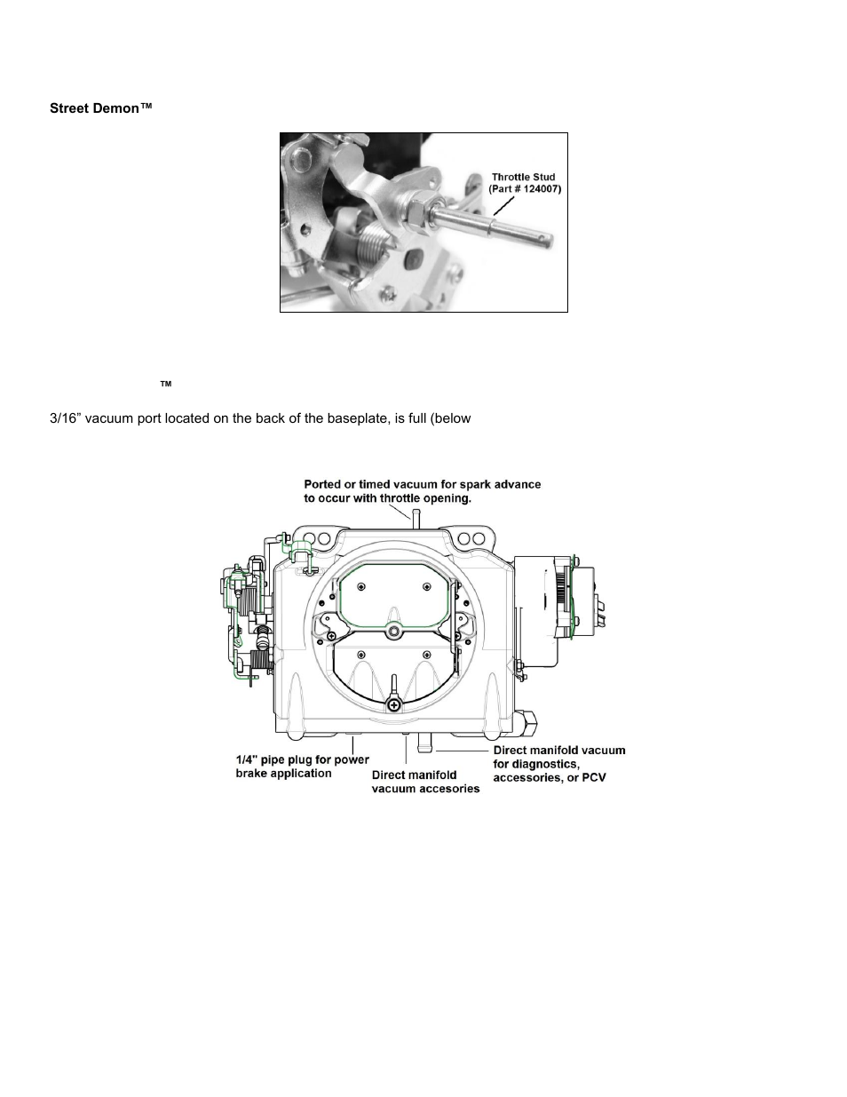 Chrysler applications, Vacuum lines, Electric choke | Demon Fuel Systems 1905 User Manual | Page 7 / 20