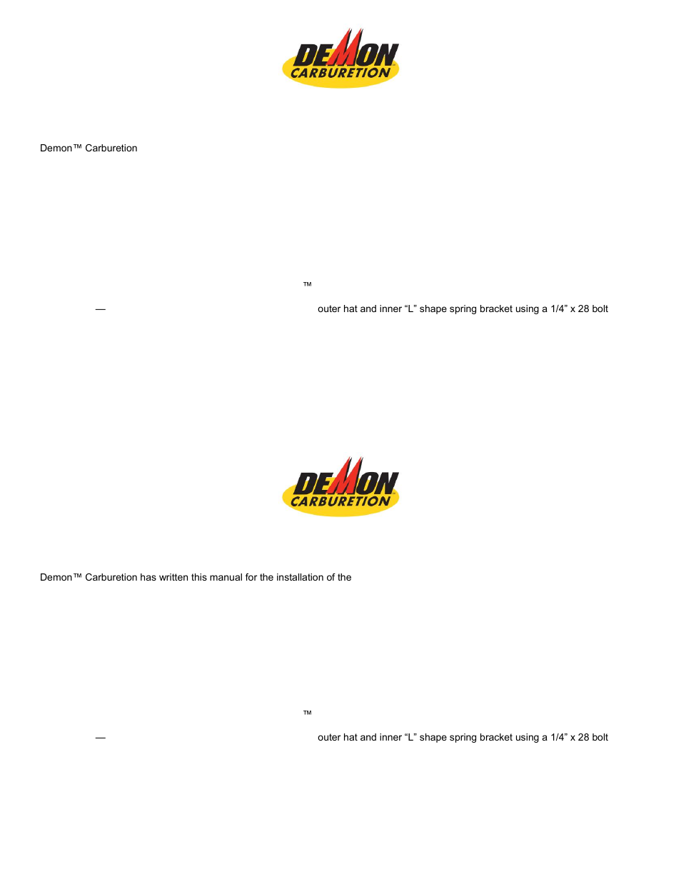 Demon Fuel Systems 1958 User Manual | 1 page