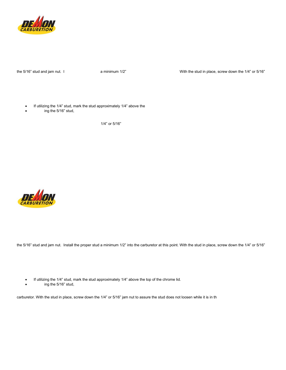 Demon Fuel Systems 786004 User Manual | 1 page