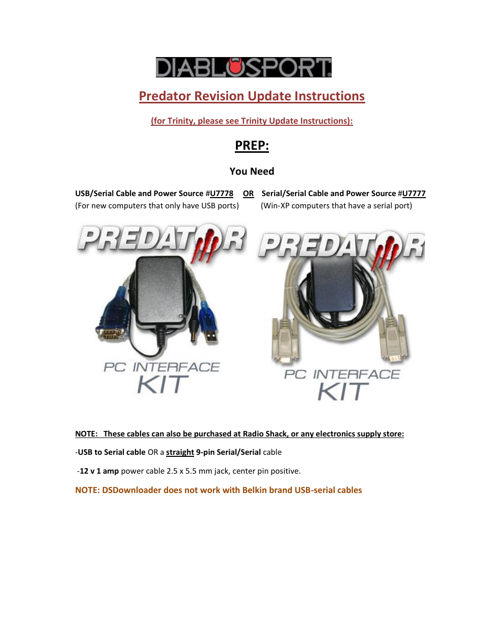 DiabloSport Predator Revision Update Instructions User Manual | 11 pages