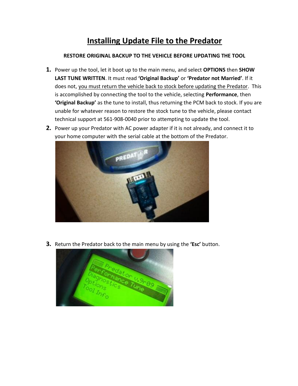 Installing update file to the predator | DiabloSport Predator Revision Update Instructions User Manual | Page 6 / 11