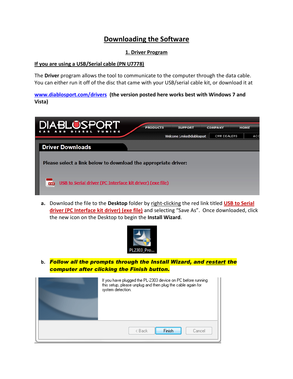 Downloading the software | DiabloSport Predator Revision Update Instructions - Using Legacy Connect User Manual | Page 2 / 15