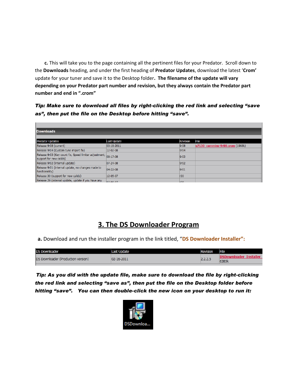 The ds downloader program | DiabloSport Predator Revision Update Instructions - Using Legacy Connect User Manual | Page 4 / 15