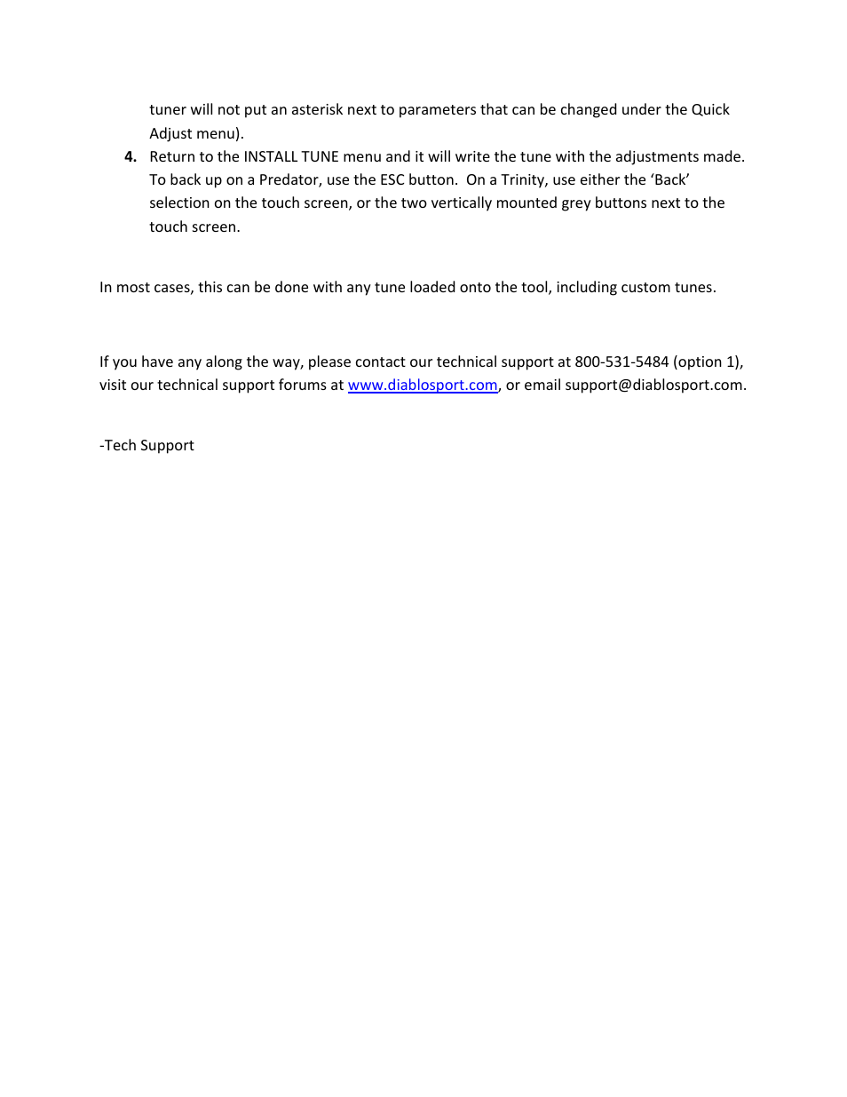 DiabloSport Trinity How to adjust parameters User Manual | Page 2 / 2