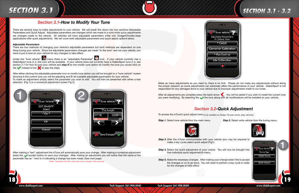 Section, Modify, Your | Tune, Quick, Adjustment | DiabloSport inTune User Manual User Manual | Page 10 / 14