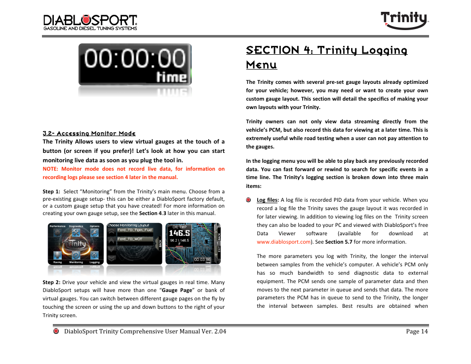 DiabloSport Trinity T-1000 Comprehensive User Manual User Manual | Page 14 / 33