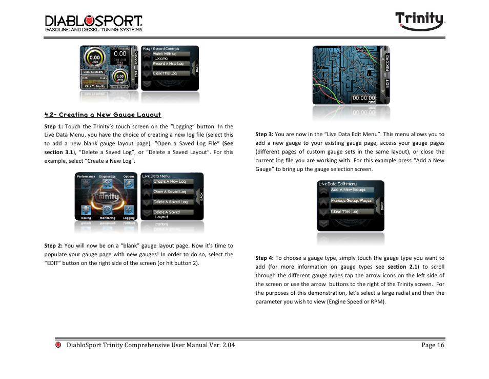 DiabloSport Trinity T-1000 Comprehensive User Manual User Manual | Page 16 / 33