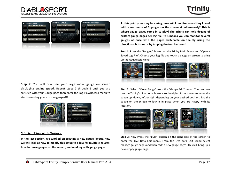 DiabloSport Trinity T-1000 Comprehensive User Manual User Manual | Page 17 / 33