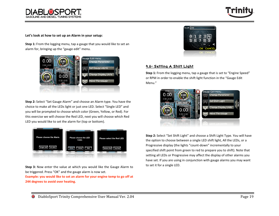 DiabloSport Trinity T-1000 Comprehensive User Manual User Manual | Page 19 / 33