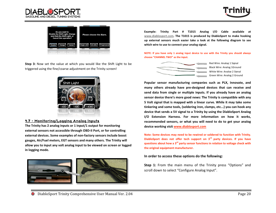 DiabloSport Trinity T-1000 Comprehensive User Manual User Manual | Page 20 / 33