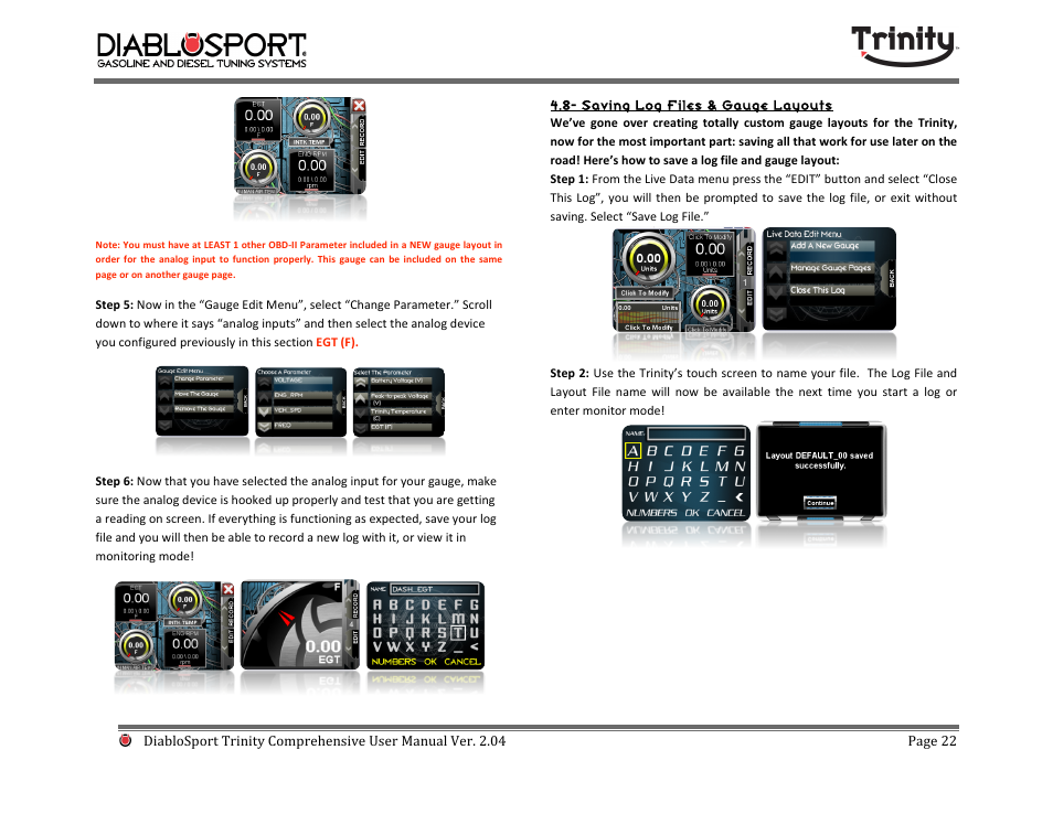 DiabloSport Trinity T-1000 Comprehensive User Manual User Manual | Page 22 / 33