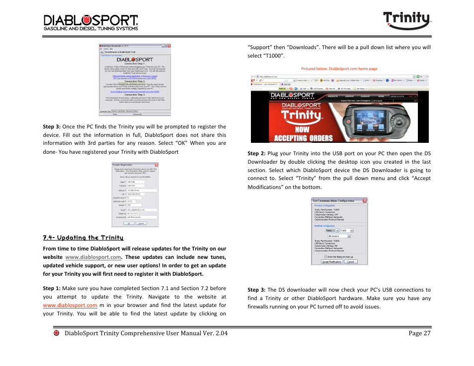 DiabloSport Trinity T-1000 Comprehensive User Manual User Manual | Page 27 / 33