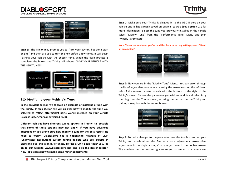DiabloSport Trinity T-1000 Comprehensive User Manual User Manual | Page 9 / 33