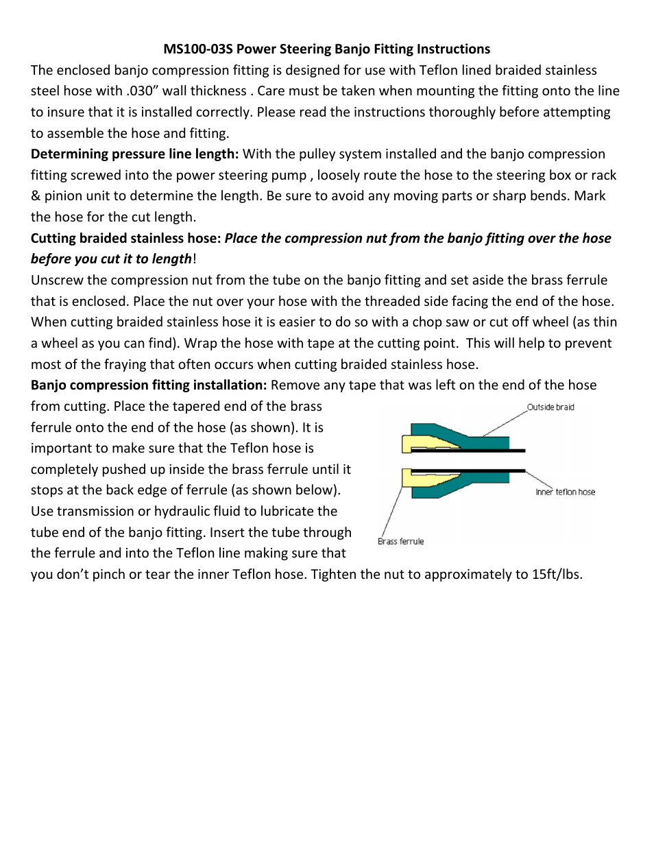 Eddie Motorsports MS100-03S User Manual | 1 page