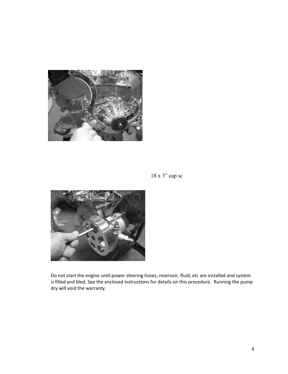 Install main bracket, Install power steering pump with pulley | Eddie Motorsports MS107-50 User Manual | Page 4 / 10