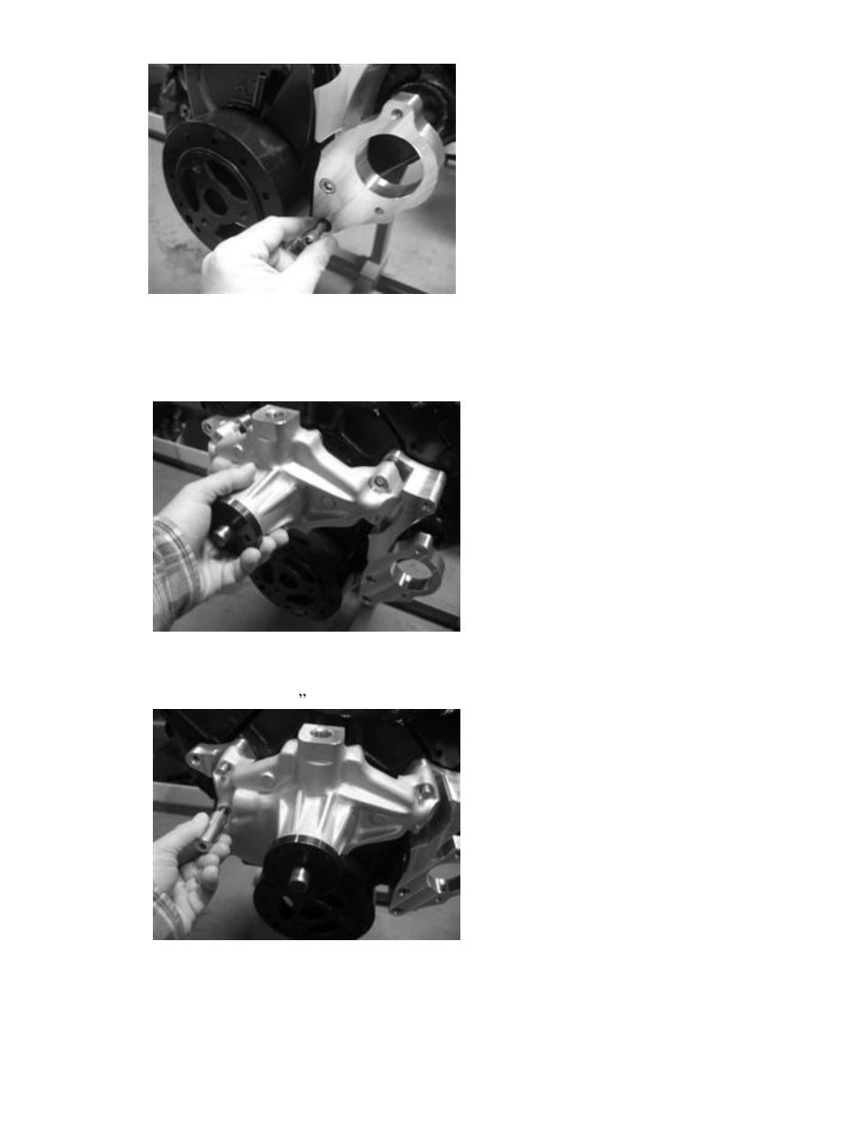 Install water pump and spacer posts | Eddie Motorsports MS107-55 User Manual | Page 3 / 10