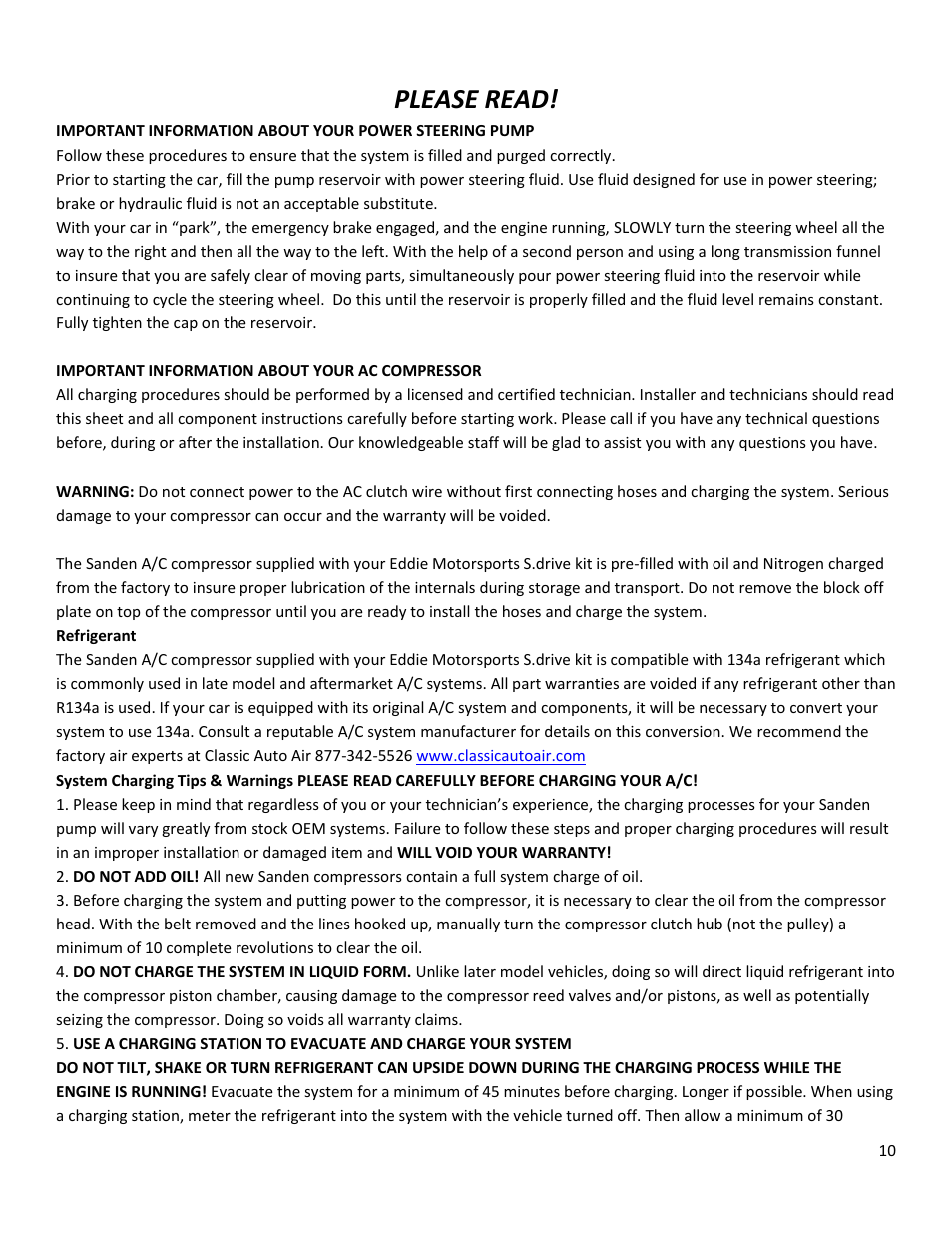 Please read | Eddie Motorsports MS107-60 User Manual | Page 10 / 11