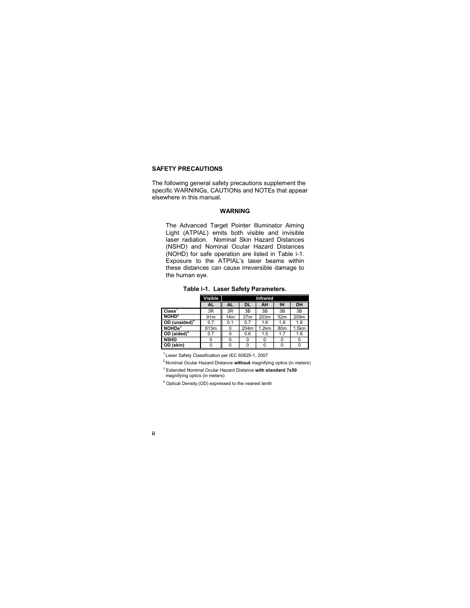 EOTech ATPIAL (AN/PEQ-15) - ADVANCED TARGET POINTER ILLUMINATOR AIMING LIGHT User Manual | Page 4 / 70