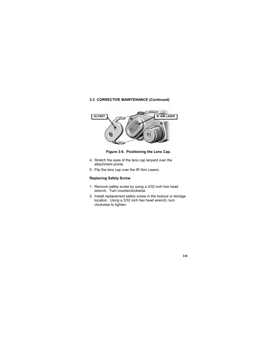 Figure 3-5. positioning the lens cap | EOTech ATPIAL (AN/PEQ-15) - ADVANCED TARGET POINTER ILLUMINATOR AIMING LIGHT User Manual | Page 59 / 70