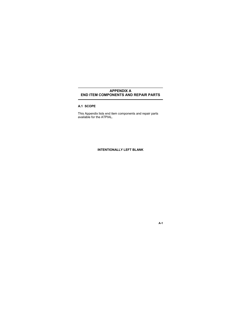 End item components and repair parts, A.1 scope | EOTech ATPIAL (AN/PEQ-15) - ADVANCED TARGET POINTER ILLUMINATOR AIMING LIGHT User Manual | Page 63 / 70