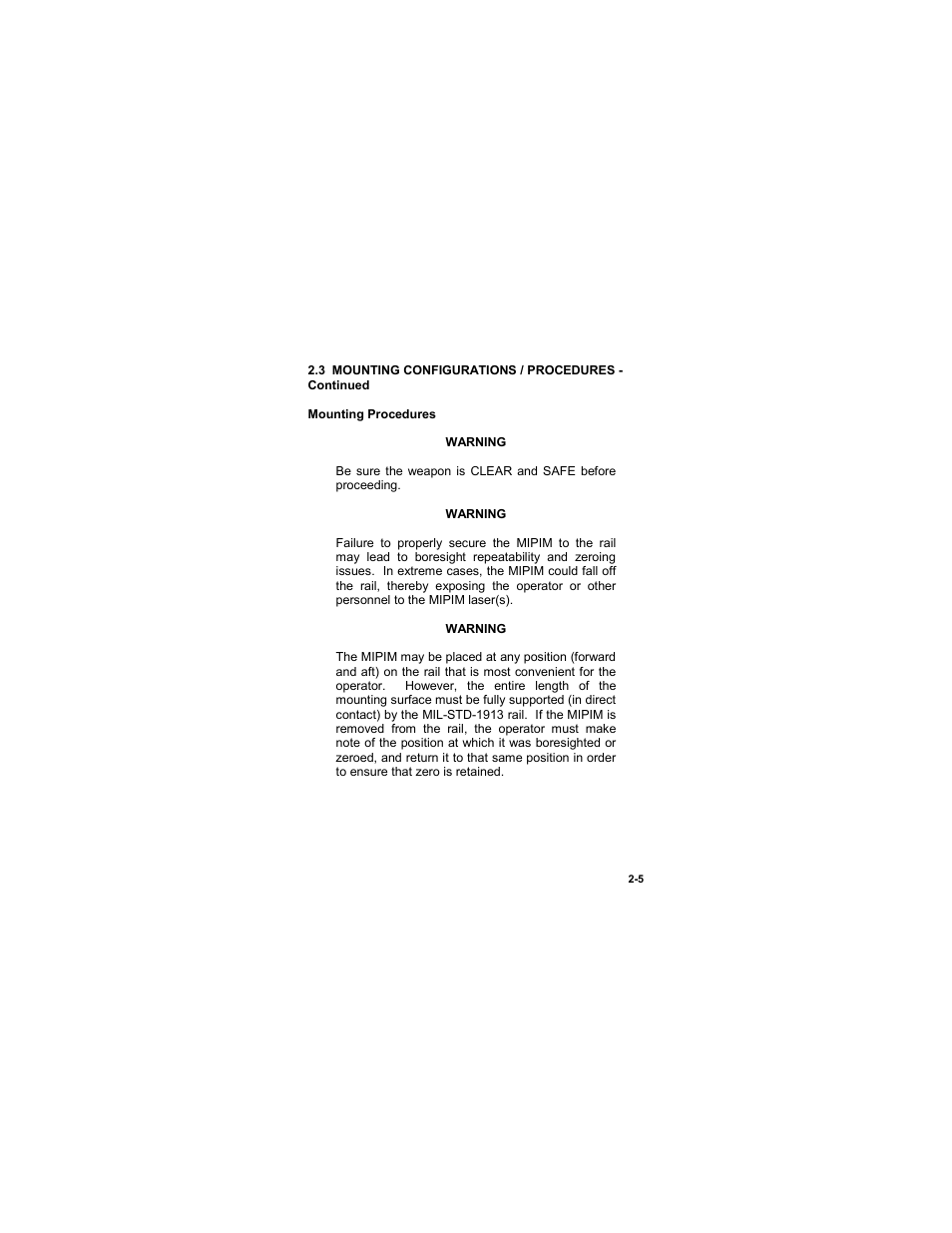 EOTech MIPIM (AN/PEQ-16B) - Mini Integrated Pointer Illuminator Module User Manual | Page 31 / 74