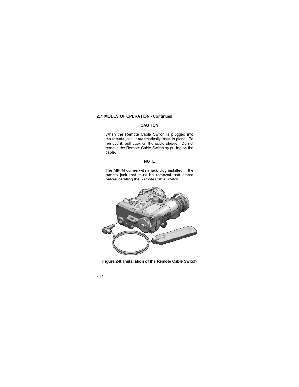 Figure 2-8 installation of the remote cable switch | EOTech MIPIM (AN/PEQ-16B) - Mini Integrated Pointer Illuminator Module User Manual | Page 44 / 74