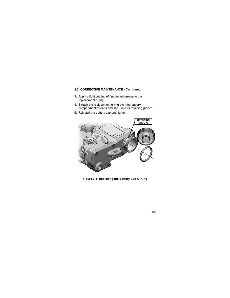 Figure 3-1 replacing the battery cap o-ring | EOTech MIPIM (AN/PEQ-16B) - Mini Integrated Pointer Illuminator Module User Manual | Page 57 / 74