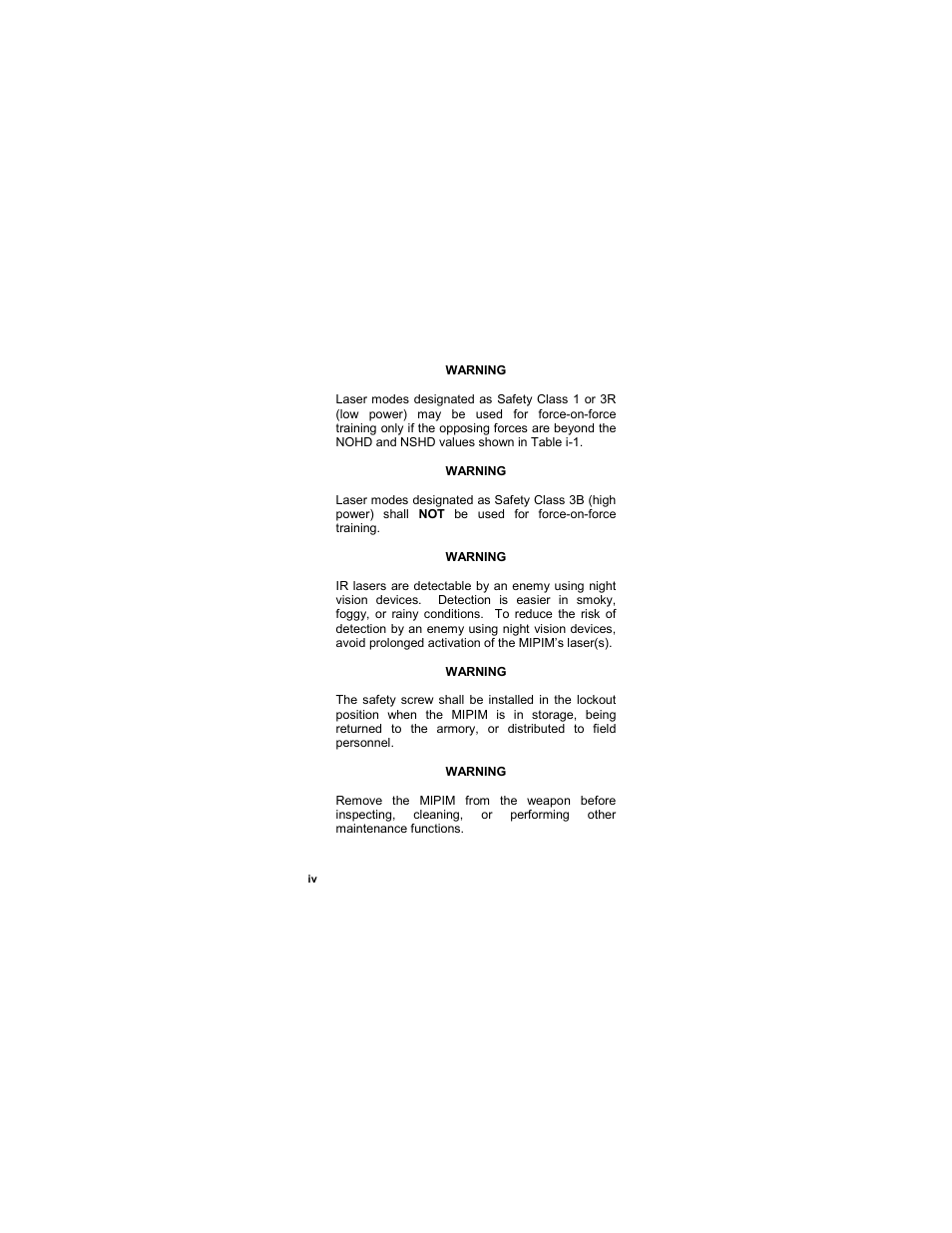 EOTech MIPIM (AN/PEQ-16B) - Mini Integrated Pointer Illuminator Module User Manual | Page 6 / 74