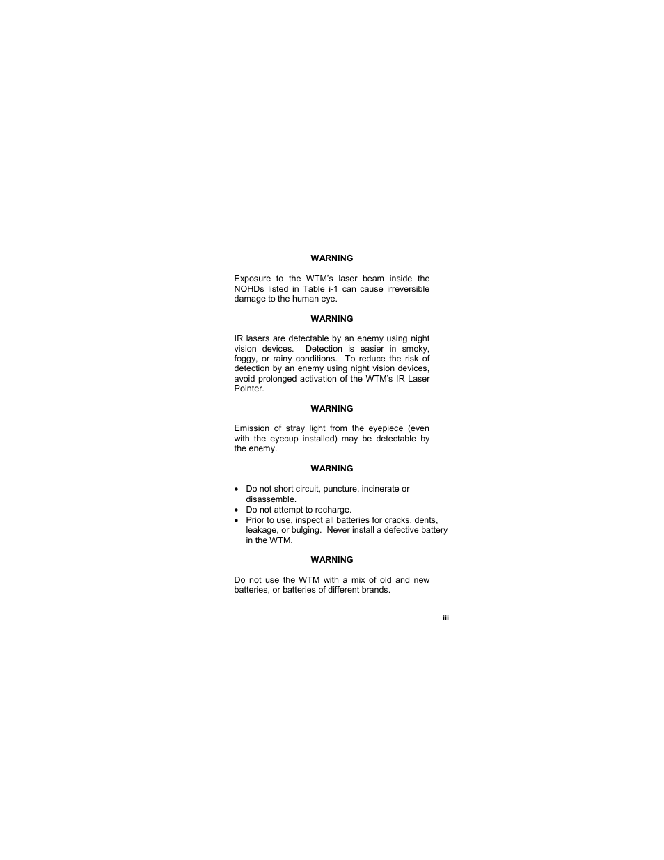 EOTech MTM Mini-Thermal Monocular User Manual | Page 5 / 68