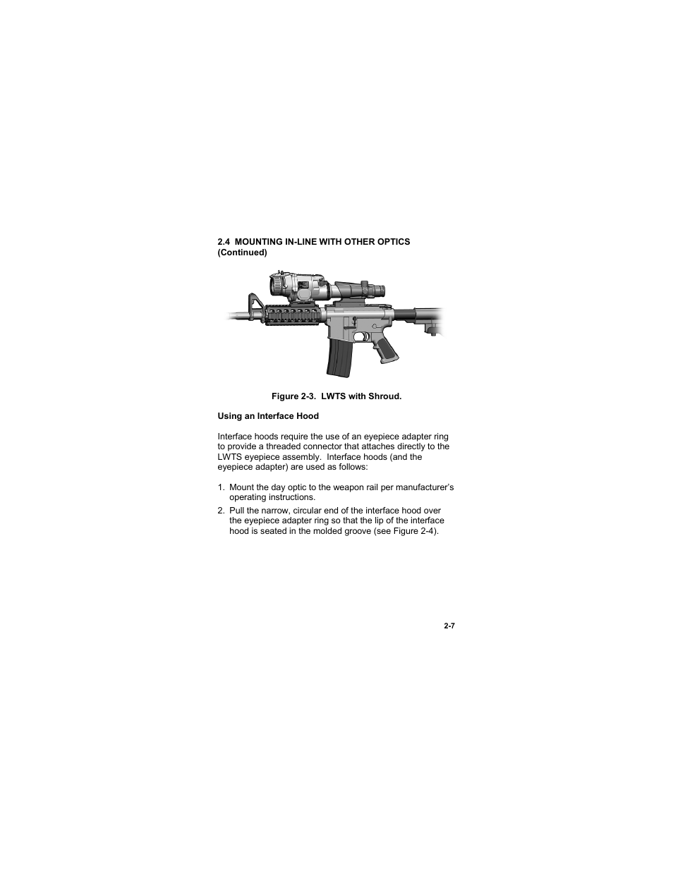 Figure 2-3. lwts with shroud -7 | EOTech LWTS Light Weapon Thermal Sight User Manual | Page 25 / 82