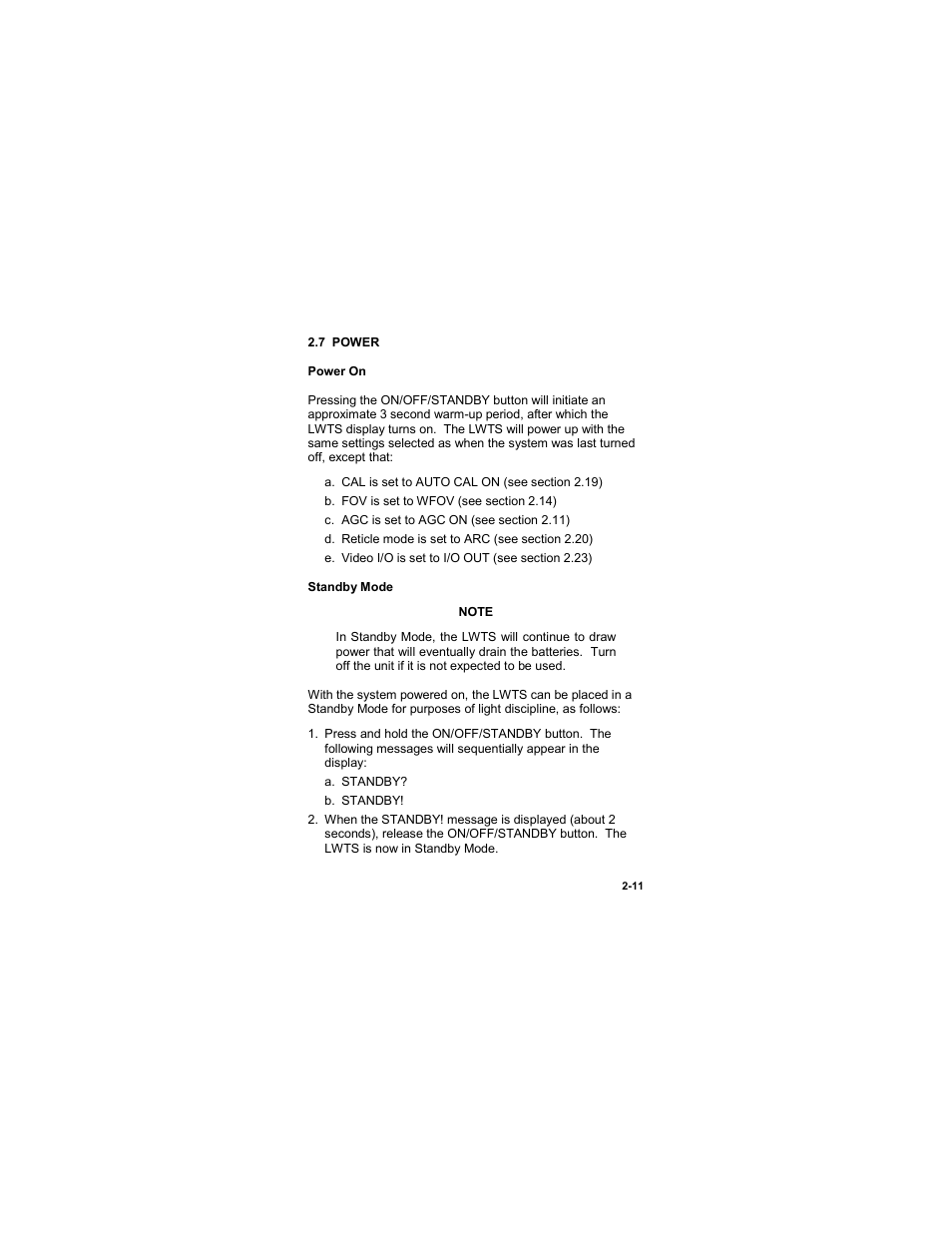 7 power, 7 power -11 | EOTech LWTS Light Weapon Thermal Sight User Manual | Page 29 / 82